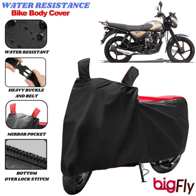 BigFly Two Wheeler Cover for Bajaj(CT110, Black, Red)