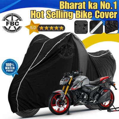 FBC Waterproof Two Wheeler Cover for TVS(Apache RTR 160, Black, White)