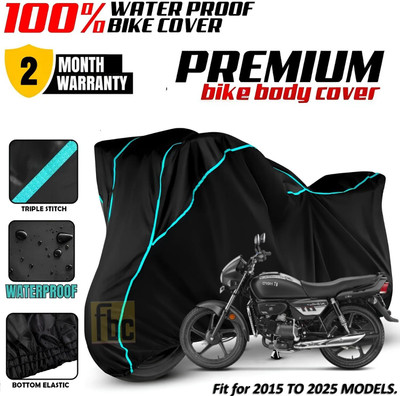 FBC Waterproof Two Wheeler Cover for Hero(Splendor Plus, Black)