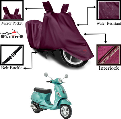 KEDIT Two Wheeler Cover for Piaggio(Vespa, Maroon)