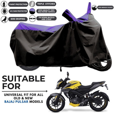 MADAFIYA Two Wheeler Cover for Bajaj(Pulsar NS 200, Black, Purple)