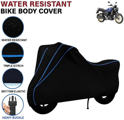 Auto Udaan Waterproof Two Wheeler Cover for Yamaha(FZ-X, Black, Blue)