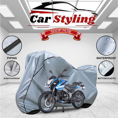 Car Styling Waterproof Two Wheeler Cover for Bajaj(Pulsar NS 200, Silver, Black)