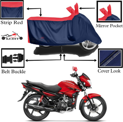 KEDIT Two Wheeler Cover for Hero(Glamour i3s BS6, Red, Blue)
