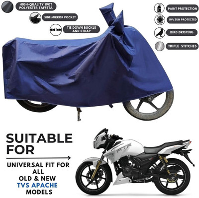 MADAFIYA Two Wheeler Cover for TVS(Apache RTR 180, Blue)