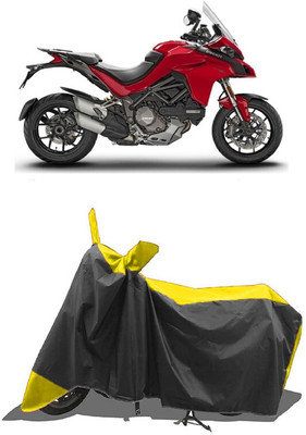 SUGASHRI Waterproof Two Wheeler Cover for Ducati(Multistrada, Yellow, Black)