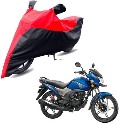 RiderShine Two Wheeler Cover for Honda(CB Shine, Black, Red)