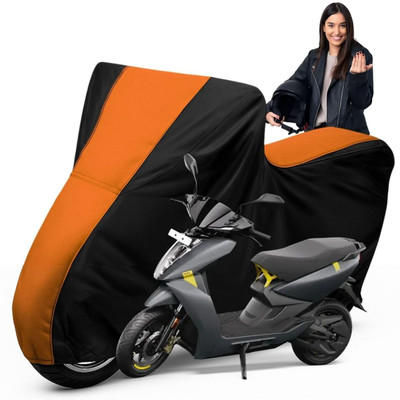 Car Styling Waterproof Two Wheeler Cover for Ather(450 X, Black, Orange)