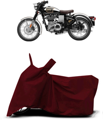VESMEI Two Wheeler Cover for Royal Enfield(Classic Gunmetal, Red)