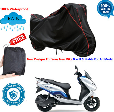 OliverX Waterproof Two Wheeler Cover for Suzuki(Burgman Electric, Black)
