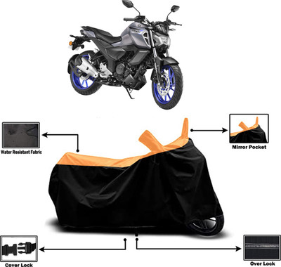 Amexride Two Wheeler Cover for Yamaha(FZS-FI, Orange)