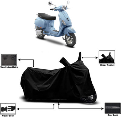 Amexride Two Wheeler Cover for Vespa(ZX 125 BS6, Black)
