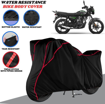 Auto Udaan Waterproof Two Wheeler Cover for Bajaj(CT 125X, Black, Red)