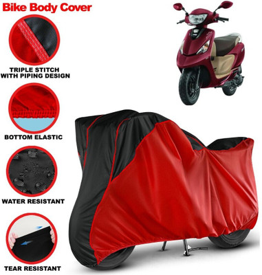 Grizzly Two Wheeler Cover for TVS(Scooty Zest, Black, Red)