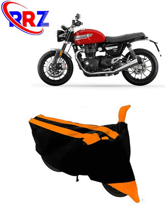 RRZ Waterproof Two Wheeler Cover for Triumph(Speed Twin, Black, Orange)