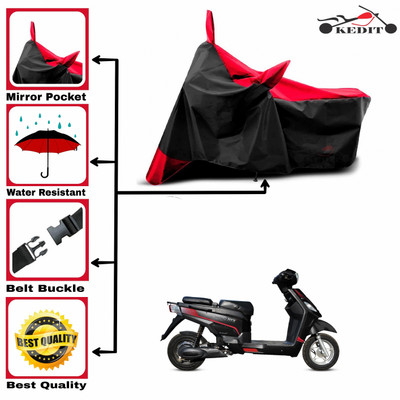 KEDIT Two Wheeler Cover for Hero(Electric NYX, Red, Black)