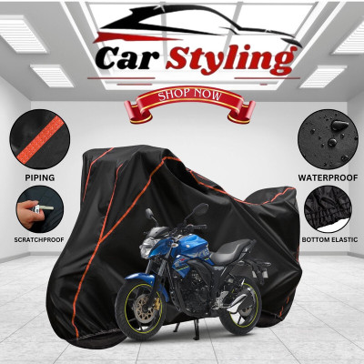 Car Styling Waterproof Two Wheeler Cover for Suzuki(Gixxer SF 150, Black, Red)