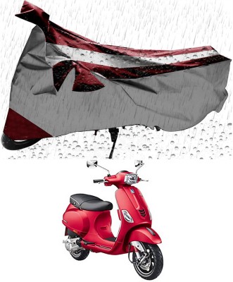 RRZ Two Wheeler Cover for Piaggio(Vespa SXL, Maroon, Silver)