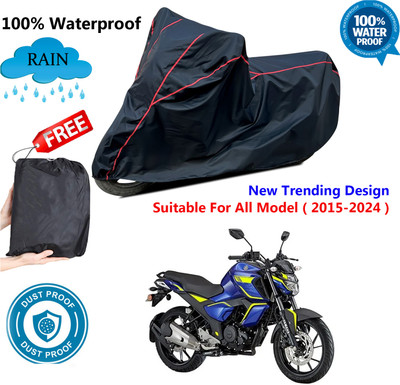 AutoGalaxy Waterproof Two Wheeler Cover for Yamaha(FZ V3, Black, Red)