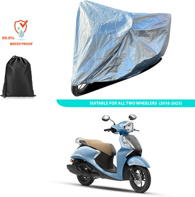 CODOKI Waterproof Two Wheeler Cover for Yamaha(Fascino 125 BS6, Silver)