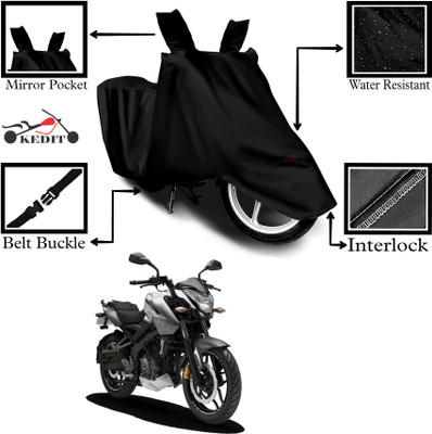 KEDIT Two Wheeler Cover for Bajaj(Pulsar 200NS FI BS6, Black)