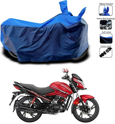 DeepShakshi AUTOMOTIVE Two Wheeler Cover for Hero(Glamour i3s, Black, Blue)