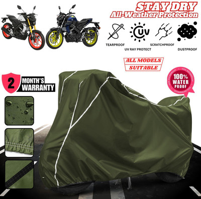AutoGalaxy Waterproof Two Wheeler Cover for Yamaha(MT 15, Green, White)