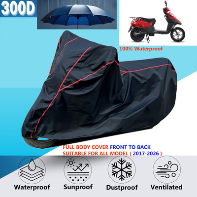 AutoGalaxy Waterproof Two Wheeler Cover for Hero(Electric Flash BS6, Black, Red)