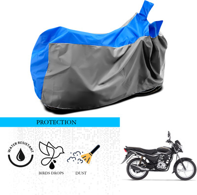 ANTHUB Waterproof Two Wheeler Cover for Bajaj(Platina 100, Grey, Blue)