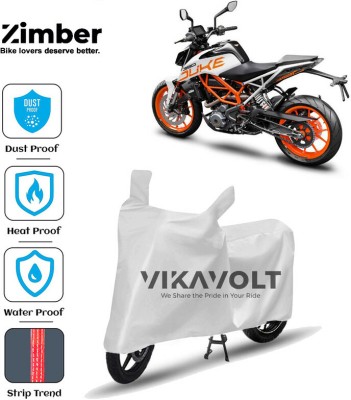 ZIMBER Waterproof Two Wheeler Cover for KTM(390 Duke, Silver)