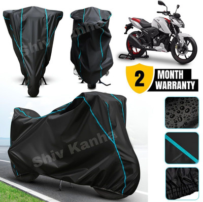 Shiv Kanha Waterproof Two Wheeler Cover for TVS(Apache RTR 160 4V, Black, Blue)