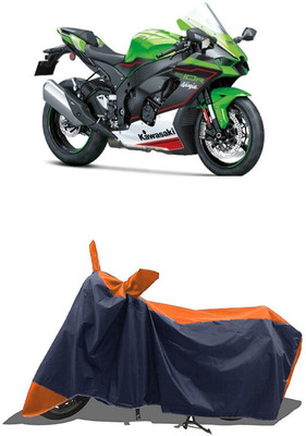 SUGASHRI Waterproof Two Wheeler Cover for Kawasaki(Ninja ZX-10R, Orange, Blue)