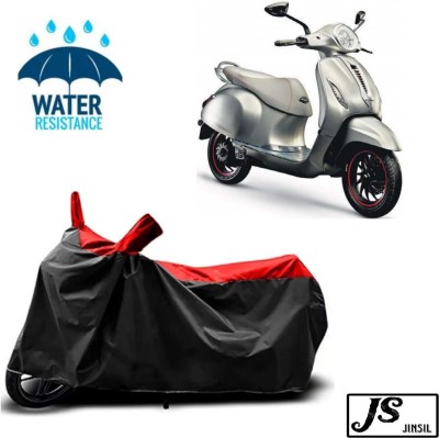 JSJINSIL Waterproof Two Wheeler Cover for Bajaj(New Chetak, Red, Black)