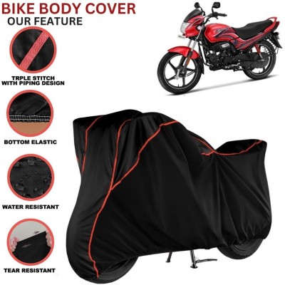 kerwa Waterproof Two Wheeler Cover for Hero(Passion Plus, Black, Red)