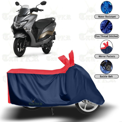 sowelar Waterproof Two Wheeler Cover for Suzuki(Burgman Street, Red, Blue)