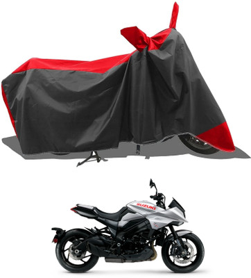 KEDIT Two Wheeler Cover for Suzuki(Red, Black)