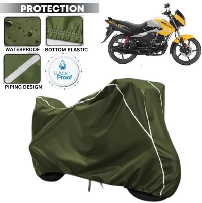 kerwa Waterproof Two Wheeler Cover for Hero(Passion Pro, Green, White)