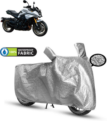 PAGORA Waterproof Two Wheeler Cover for Suzuki(Katana, Silver)