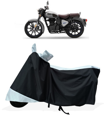 Tricway Two Wheeler Cover for Royal Enfield(Classic Gunmetal, White)