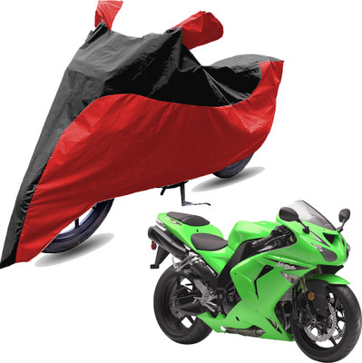 RiderShine Two Wheeler Cover for Kawasaki(Ninja ZX 10R, Red, Black)