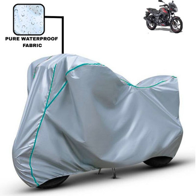 Delphinium Waterproof Two Wheeler Cover for Bajaj(Pulsar 150, Silver)