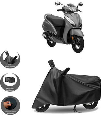 WMIZEXA Waterproof Two Wheeler Cover for TVS(Black)