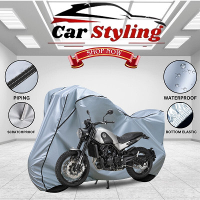 OliverX Waterproof Two Wheeler Cover for Benelli(500, Silver, Black)