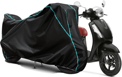 Kishori Enterprises Waterproof Two Wheeler Cover for TVS(Access 125, Black, White)