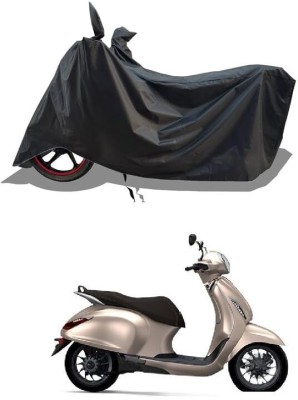 KEDIT Two Wheeler Cover for Bajaj(New Chetak, Black)