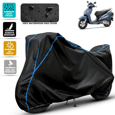 Amikan Waterproof Two Wheeler Cover for Honda(Activa 125, Black, Blue)
