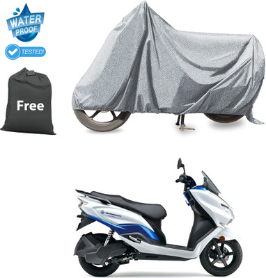 PAGORA Waterproof Two Wheeler Cover for Suzuki(Burgman Electric, Silver)