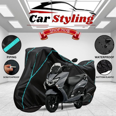 OliverX Waterproof Two Wheeler Cover for Suzuki(Burgman Street, Black, Blue)