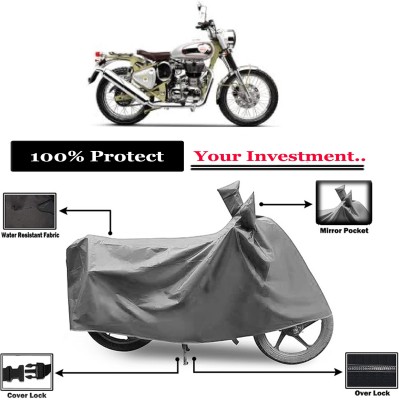 Amexride Two Wheeler Cover for Royal Enfield(Bullet Trials 500, Grey)