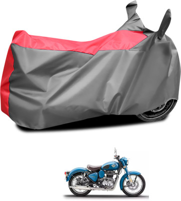 PAGORA Waterproof Two Wheeler Cover for Royal Enfield(Classic Squadron, Grey, Red)